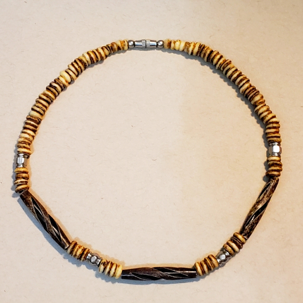 Brown & Silvertone Choker
